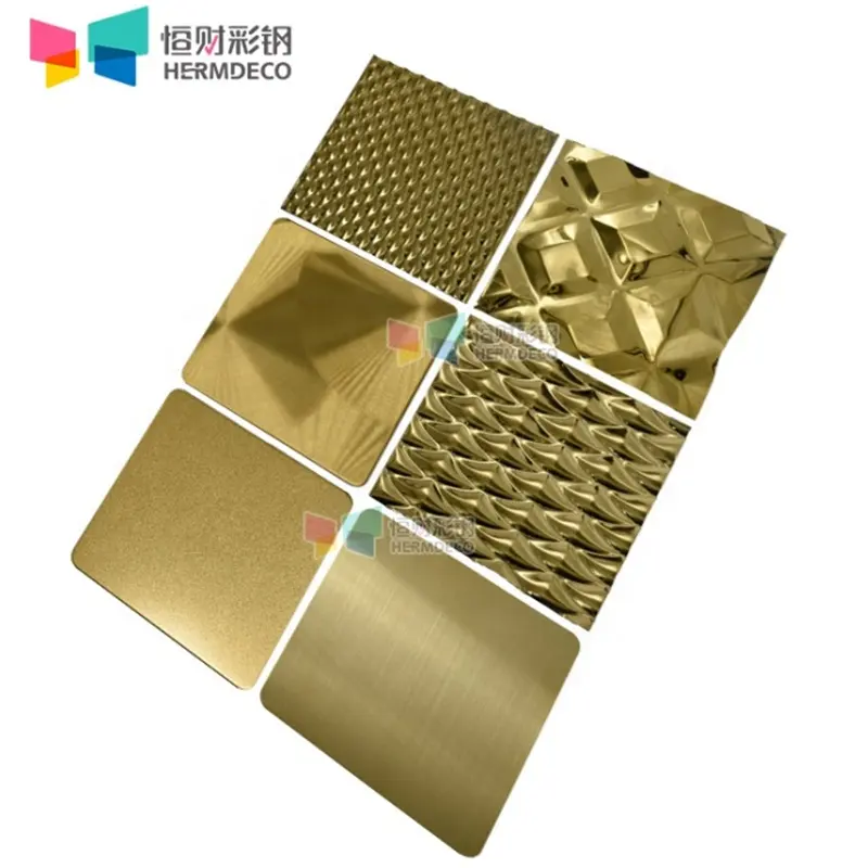 8K gold titanium steel decorative sheet mirror finish pvd coated stainless steel sheet 304 plate for Wall Panel Ceiling