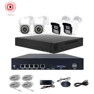 Tseye POE Kit 4 fotocamere 4mp citofono vocale a due vie 360 sistema di telecamere Ip a 4 canali Pan-tilt - Product Image 1