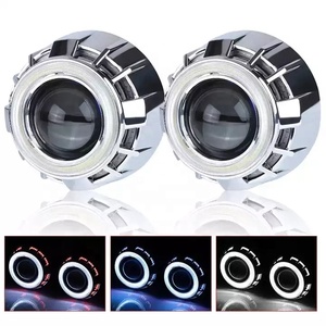 AES โปรเจคเตอร์แบบ Bi-Xenon G1เลนส์สองสี Angel Eyes ไฟหน้าเลนส์โปรเจคเตอร์ HID ขนาด2.5นิ้วสำหรับไฟหน้ารถ - Product Image 2