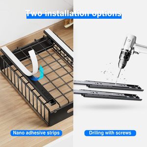 2 Gói Kéo ra khỏi tủ tổ chức trượt ra ngăn kéo cho tủ bóc và dính Kệ nặng cho nhà bếp - Product Image 4