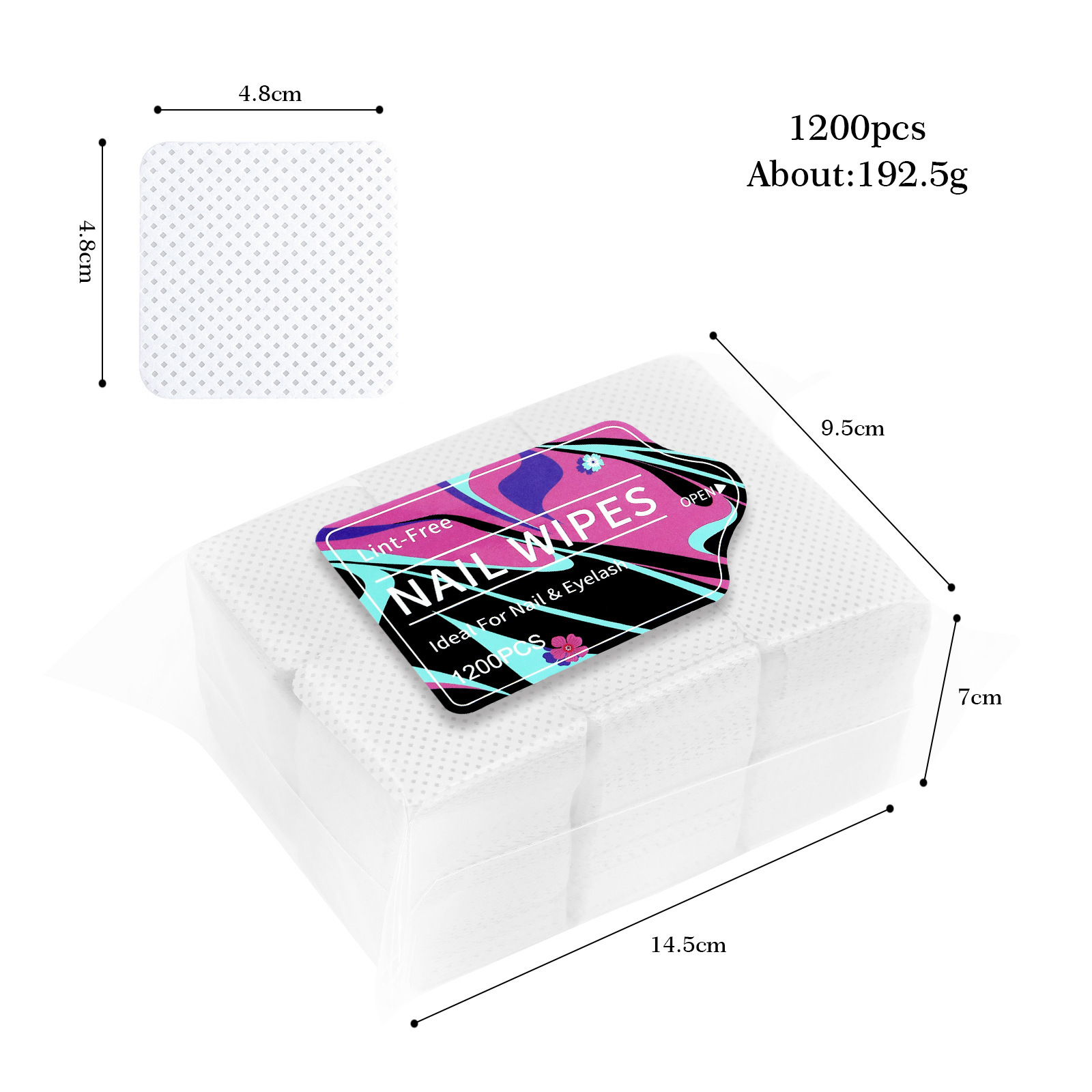 1200 lingettes dissolvantes blanches pour vernis à ongles 01#
