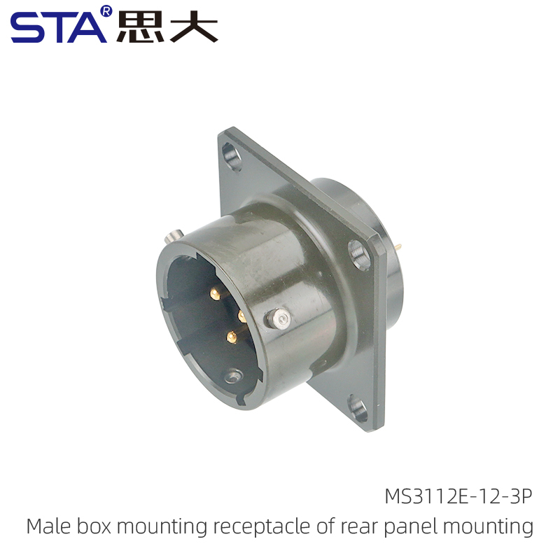 MS3112E-12-3P Male box mounting receptacle