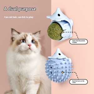 环保薄荷猫薄荷球咀嚼耐用刺猬抓挠器自娱乐玩具无聊救济狗玩具塑料制成 - Product Image 3
