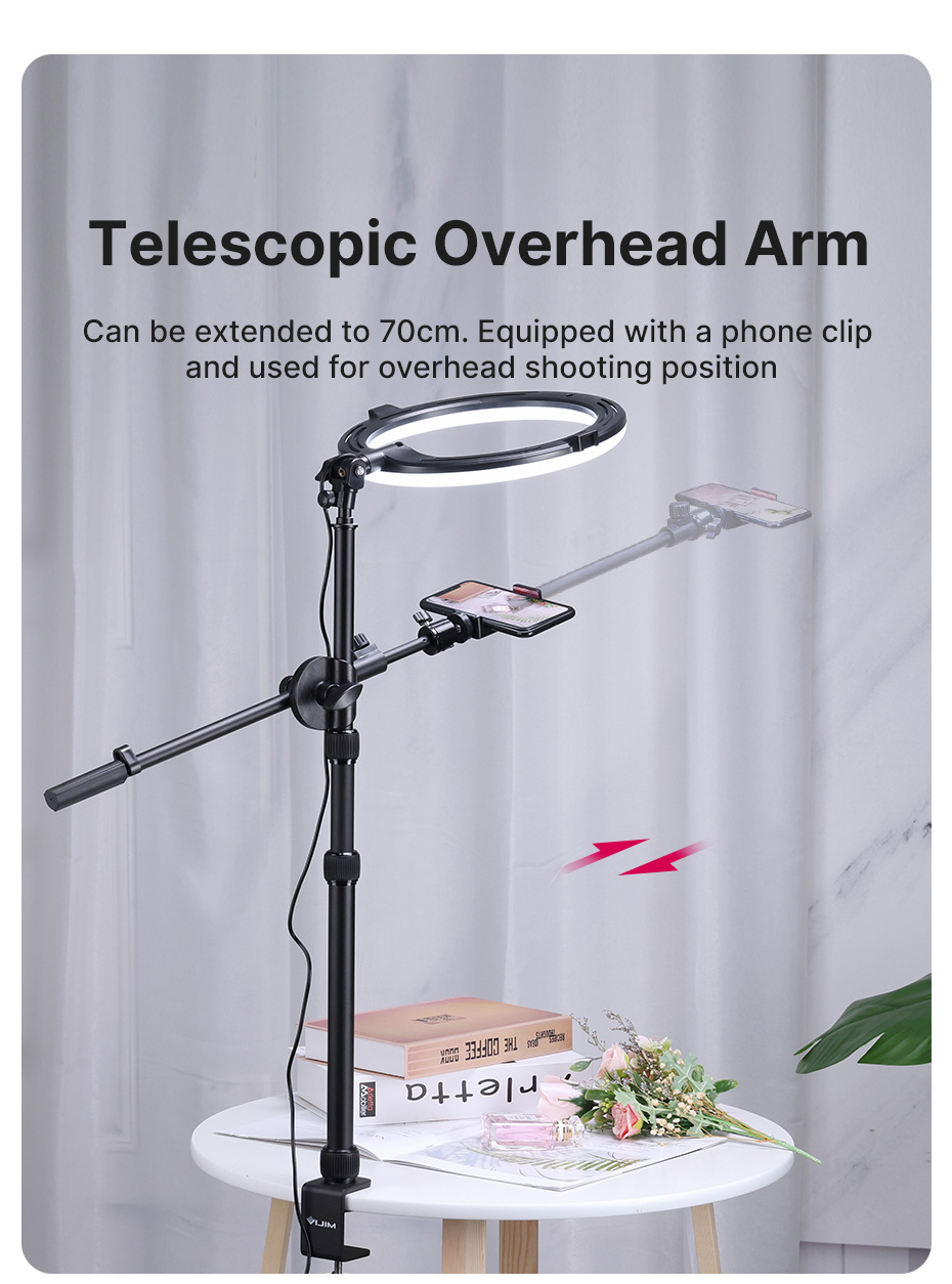 VIJIM K16 RGB Ring Light With Phone Clip, Softer Photography Ring Light for TikTok Live Streaming