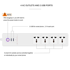 16A Smart Home Strip Google Home Conectividad Wi-Fi Conecta directamente Zigbee Matter Homekit Toma de control remoto Hecho de plástico - Product Image 6