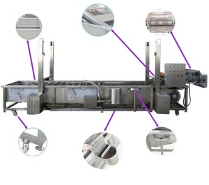 CE 1000 kg/hr Lavadora automática a presión continua Vegetal Fruta Burbuja Lavado Enjuague Secado Máquina de clasificación Línea de procesamiento - Product Image 5