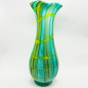 手工吹制艺术玻璃绿色花瓶复古家居装饰古董 - Product Image 5