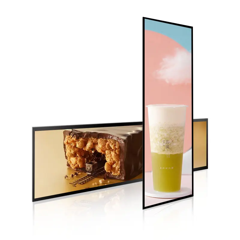 Ultra Smalle Bezel Breed Uitgerekt Lcd Bar Tft Totem Monitor Reclame Display