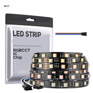 RGBCCT doppia striscia LED per dati 505050smd 16.4FT 60LED/m 10 Pixel/m 5 colori in 1 telecomando a caccia di strisce di luci colorate - Product Image 1