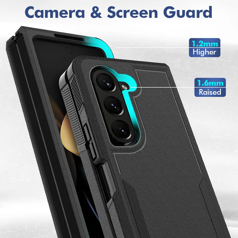 Casing pelindung ponsel Samsung Galaxy Z Fold 4 5, casing pelindung ponsel PC + TPU 2 IN 1, casing penutup ponsel untuk Samsung Galaxy Z Fold 4 5