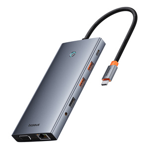 Baseus USB C型至HDMI兼容集线器适配器13合1 DP 4K 60Hz 120Hz RJ45 VGA转换器PD 100W适用于Macbook PC的USB 3.0 2.0 - Product Image 1
