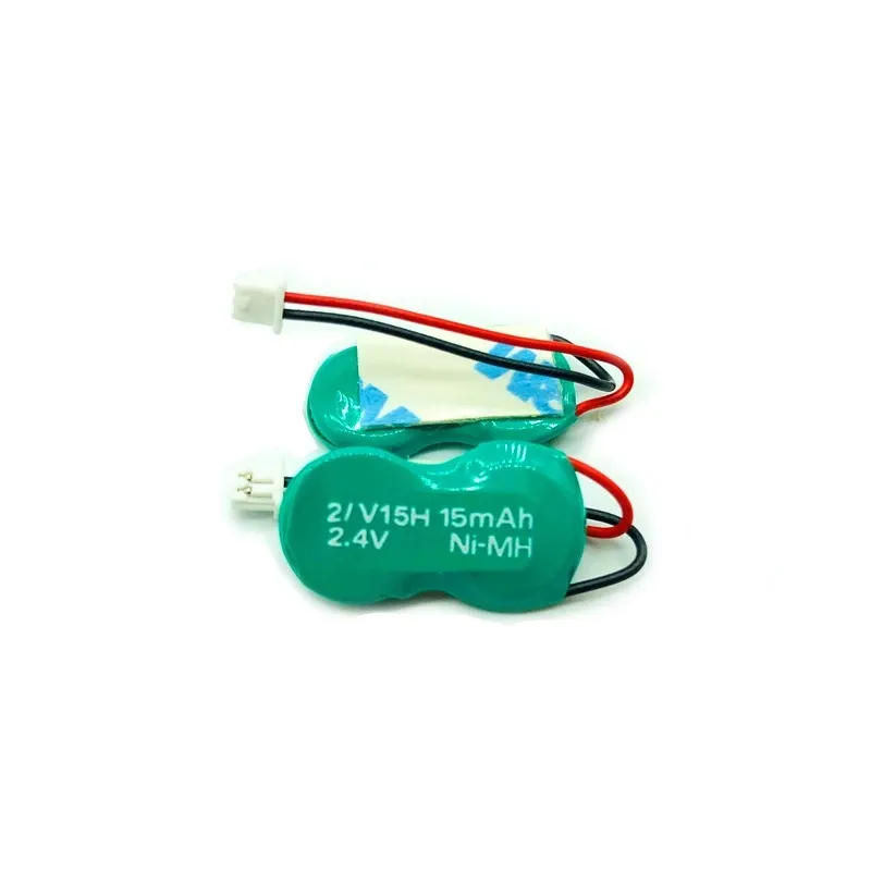 2.4V 15MAh NiMH Tombol Sel Baterai 15H Ni-MH Baterai 12Hwith Kabel dan Konektor