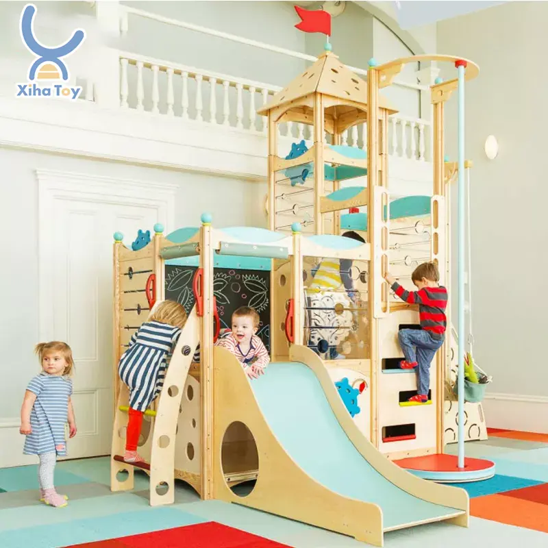 XIHA-parque infantil de madera para exteriores, equipo de juegos de arena para niños de preescolar