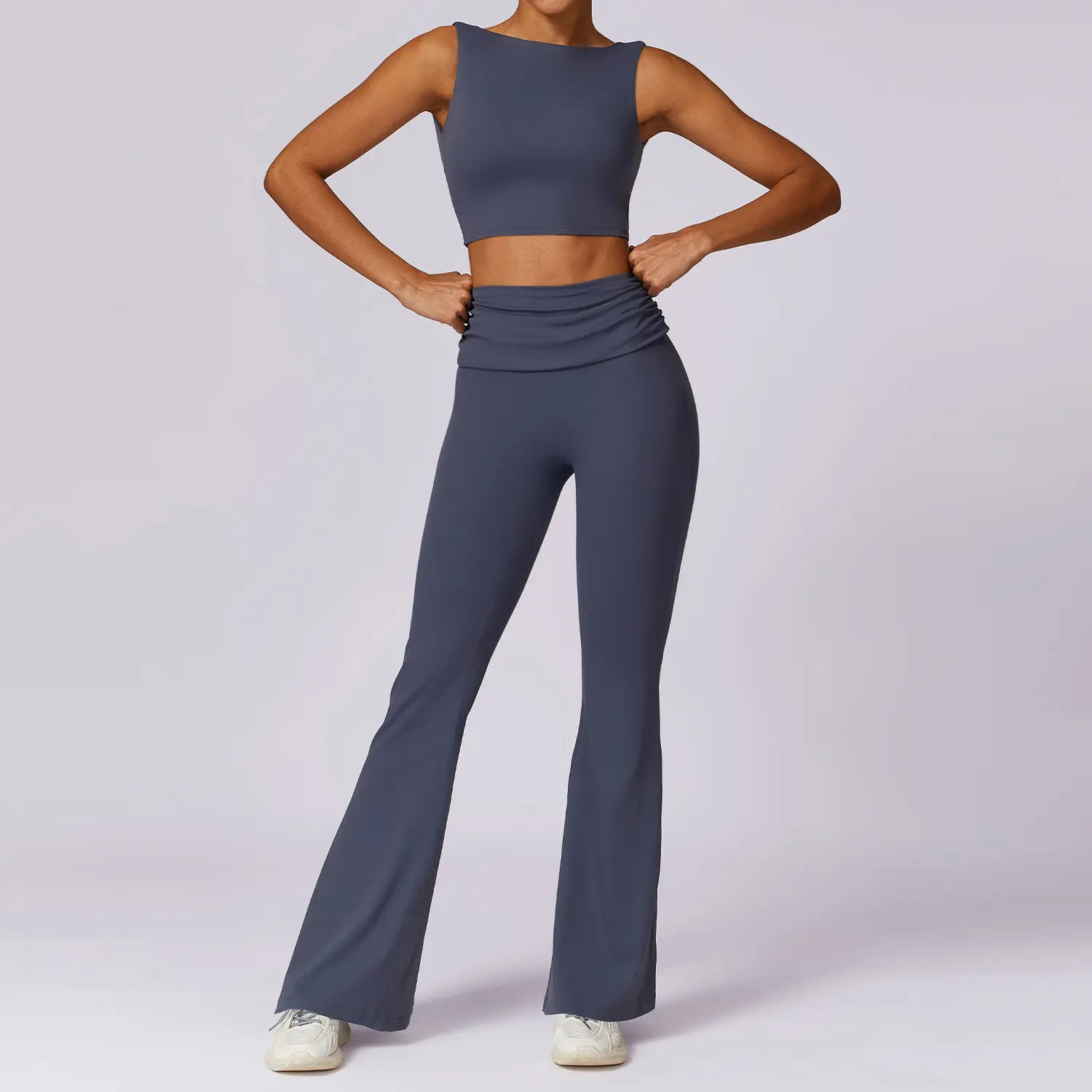 Nuovo Set di abbigliamento Fitness Yoga abbigliamento sportivo da donna ad asciugatura rapida 2 pezzi tuta Yoga con logo personalizzato completi da palestra Set Fitness