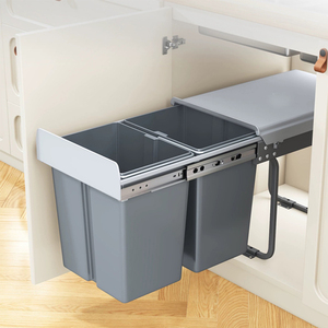 Armario de cocina integrado, cubo de basura extraíble debajo del fregadero, cubo de basura incrustado, cubos de basura, cubo de basura oculto, contenedor de basura - Product Image 6