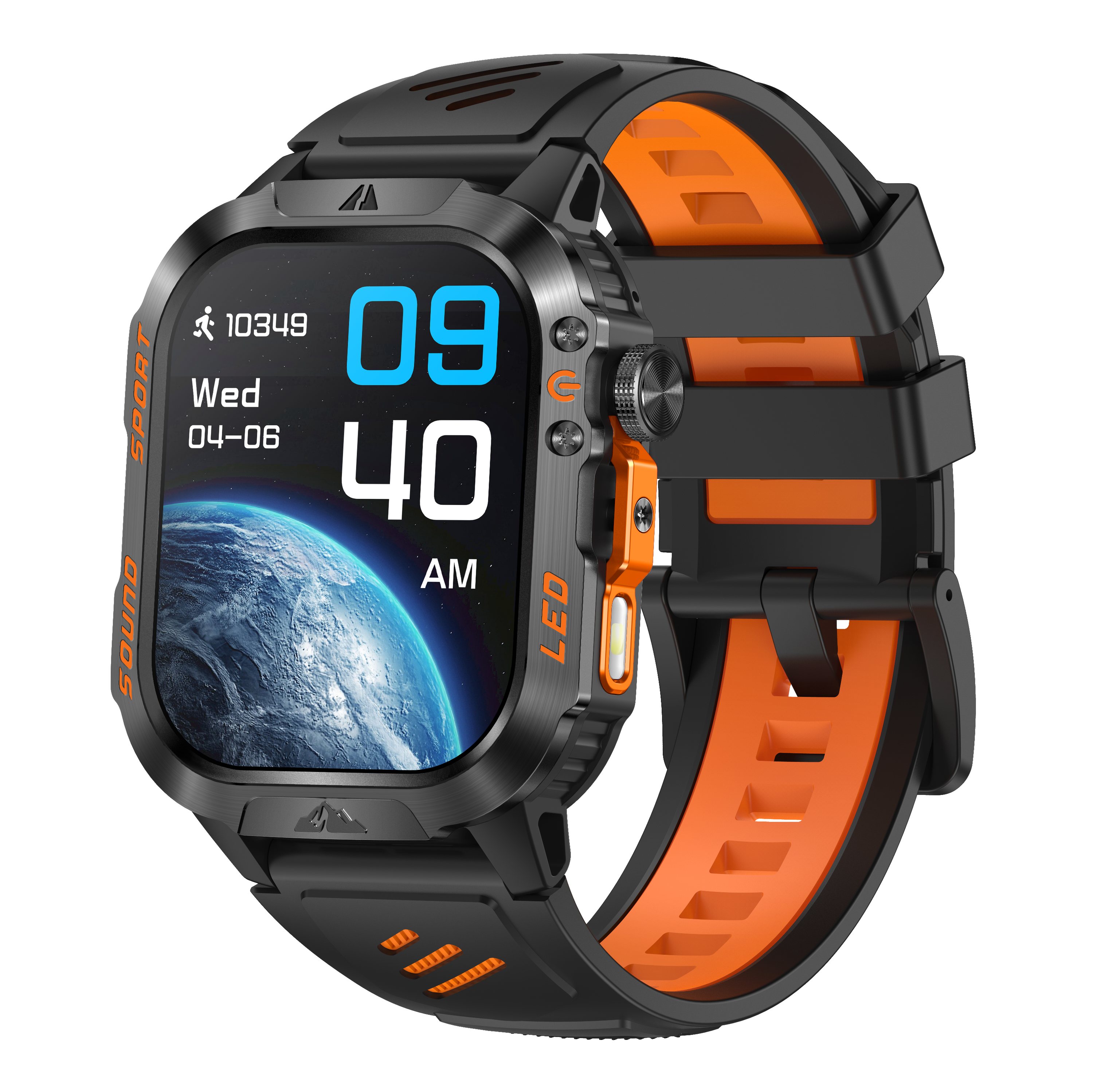 Bracelet de montre noir noir orange
