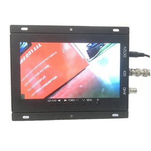 Gannyin 12V 7英寸SDI显示器AHD + CVI + TVI + CVBS 4合1薄膜晶体管液晶黑色金属外壳开放式机柜安装，带BNC接口 - Product Image 1