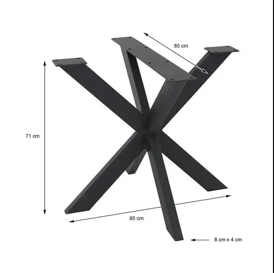 All'ingrosso metallo gambe mobili tubo quadrato gambe tavolo tavolo da pranzo gambe In diverse dimensioni