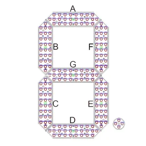 18 Zoll 7-Segment-wasserdichte LED-Anzeige für den Außenbereich Digitalmodul-Anzeige schilder für die Tankstelle Rot Weiß Grün Gelb Blau - Product Image 6