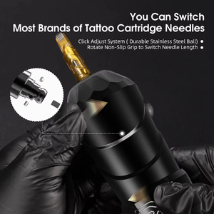 XNET E X <strong>O</strong> F L U X <strong>M</strong> a X 2400mAh Professional Wireless Tattoo Pen Machine Complete Full <strong>Kit</strong> with 40pcs Cartridge for Body Art - Product Image 5