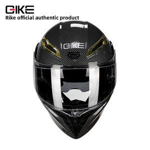 QIKE 3C tam yüz kask erkekler kadınlar için yeni karbon Fiber desen kabuk motorsikletçilik güvenliği için büyük kuyruk kanat ile açık yüz - Product Image 3