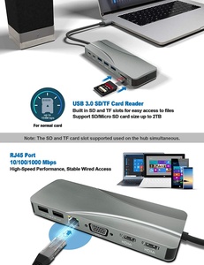 14 <strong>in</strong> 1 USB C Hub with 2 HDMI, VGA ,3.5mm Audio,USB C, PD Charge,Gigabit Ethernet,SD TF Card Reader, 5 USB Ports for MacBook Etc - Product Image 4
