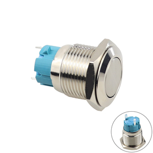 Interruttore di alimentazione a fissaggio elettronico con fissaggio a pulsante in metallo corto impermeabile da 16mm con 1NO 2pin senza luce - Product Image 2