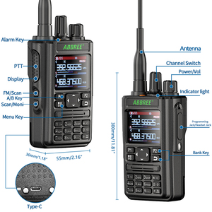ABBREE AR-869 Walkie Talkie V2 BT-Programm GPS-Transceiver 136-520MHz All Band Wireless Copy 2-Wege-Radio mit taktischer Antenne