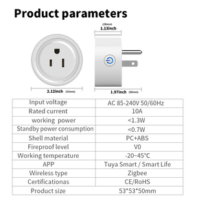 Tuya WiFi o Zigbee UK Smart Power Socket Plug con altavoz inalámbrico Alexa Control remoto universal - Product Image 3