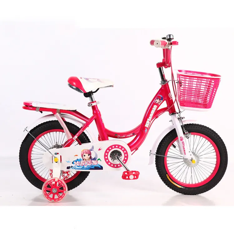 Cor rosa de alta qualidade, muitos raios, 16 polegadas, bicicleta para crianças