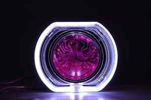 Fabrika 3200LM araba COB <span class=keywords><strong>LED</strong></span> melek gözler göz sis ışık halkası Lens projektör ışık halkası sis lambası spor ışık