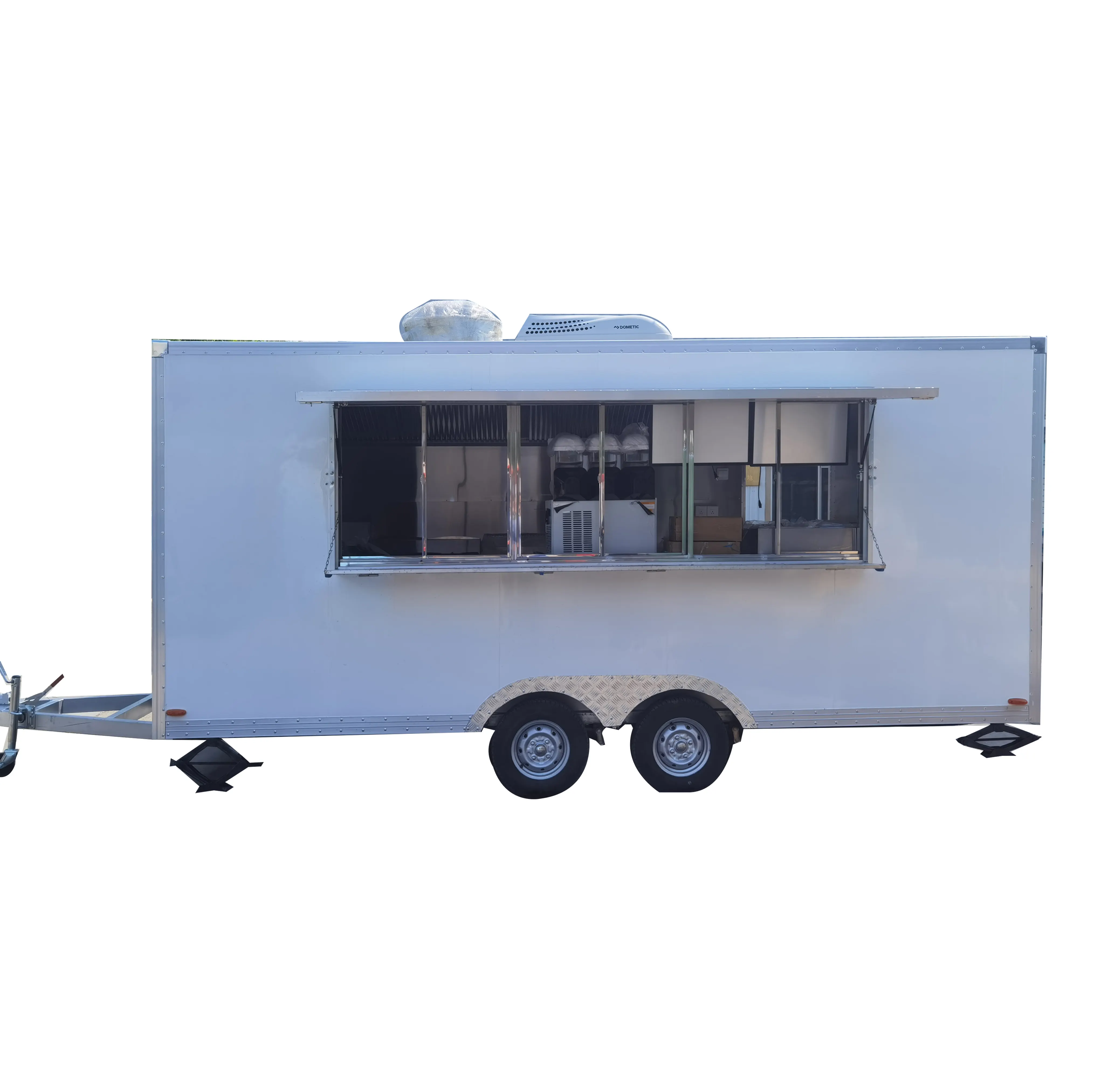 Tune Mobile Vintage Camp Trailer Cocina Comida rápida Pizza Vending Truck Street Ice Cream Van a la venta