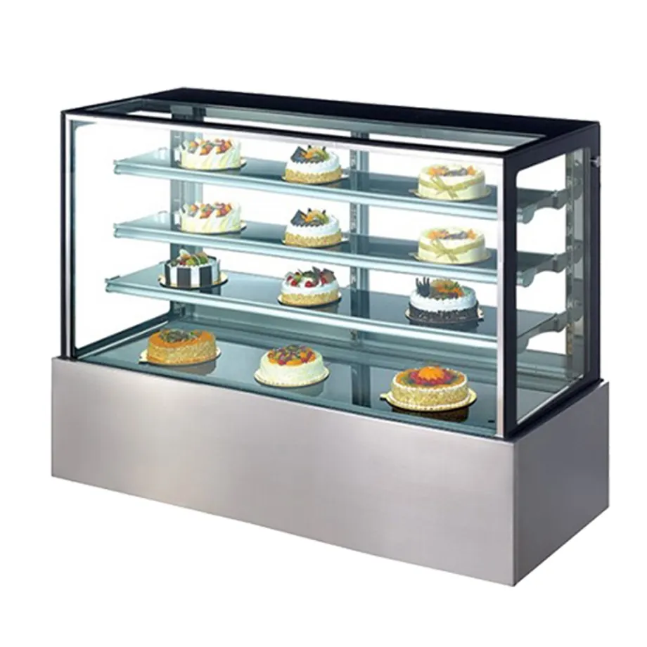 Vitrine de pâtisserie en acier inoxydable, refroidissement par Air, vitrine de pâtisserie, réfrigérateur, vitrine de pâtisserie