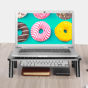 Multi <strong>Functional</strong> 3 Gears Height Adjustable Shelf Storage Rack Desktop <strong>Computer</strong> <strong>Monitor</strong> Riser Laptop Cooling Stand Holder - Product Image 2