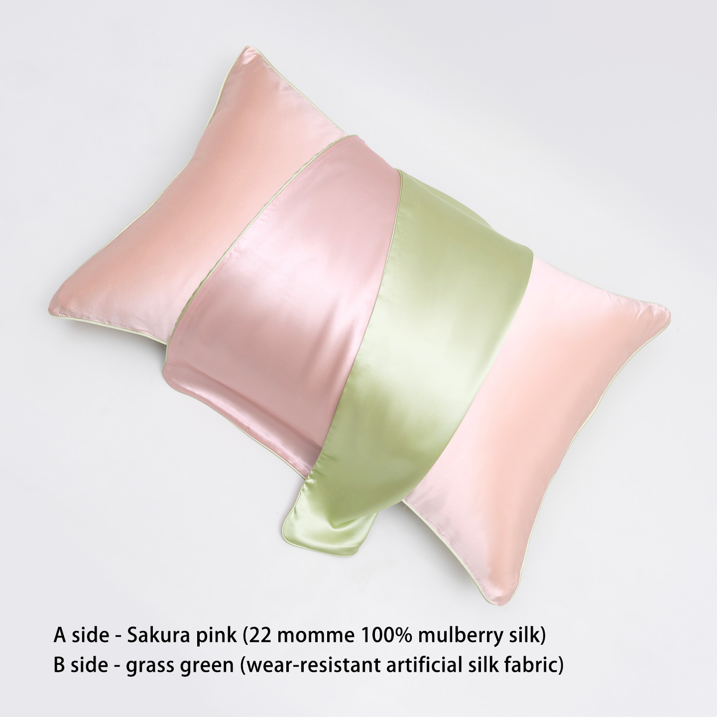 Rose fleur de cerisier / vert herbe
