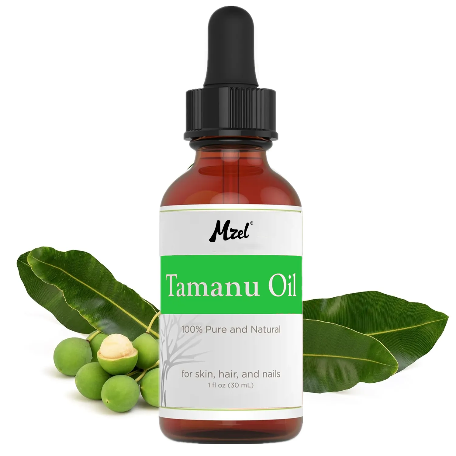Óleo Tamanu Orgânico - Óleo de semente Tamanu 100% natural prensado a frio para cabelos, rosto, corpo, lábios, unhas