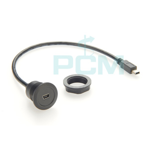 USB Mini-B สายต่อแผงหน้าปัดกลม M-F ตัวผู้ไปยังตัวเมีย USB 2.0 Mini-B สายเชื่อมต่อแบบวงกลม - Product Image 5