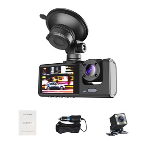 AD 370 lente dual Dashcam Full HD 1080P vehículo DVR Dash Cam 3 canales IPS pantalla coche videocámara G-Sensor grabación de vídeo