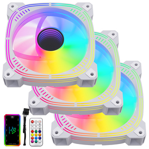 SNOWMAN RGB PC Case Fans Ultra Quiet 4pin con iluminación LED Potente refrigeración de 5V para computadoras de juegos Configuración ajustable - Product Image 1