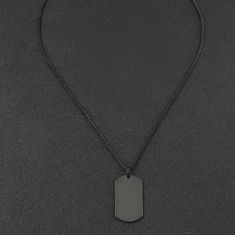 2401 Zhongqi fabricantes de joias de aço inoxidável com corte a laser marca militar em branco pode ser gravado pingente de titânio