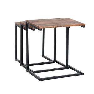 High Quality <strong>Nesting</strong> Coffee Side <strong>Table</strong> 3 Pieces Wood <strong>Nesting</strong> <strong>Tables</strong> Metal Frame Side Coffee <strong>Table</strong> - Product Image 4