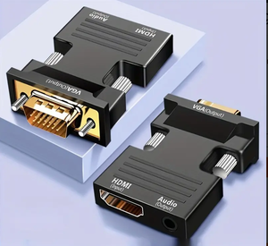 HD Line Interface Adapter HDM <strong>to</strong> VGA With Audio for Computer Monitor TV and Projector Converter Audio Splitter &amp; Converter - Product Image 2