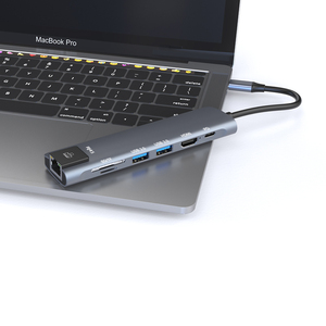 7-in-1-Typ-C-Hub-Dockingstation mit Gigabit-Netzwerk karte 4K-HDMI-Dockingstation für Computer-Notebook 7-Port-Multifunktion