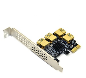 Gold PCIE Splitter PCI-E Riser Card 1ถึง4 USB 3.0 Multiplier Hub X16 PCI Express 1X 16X อะแดปเตอร์ - Product Image 2