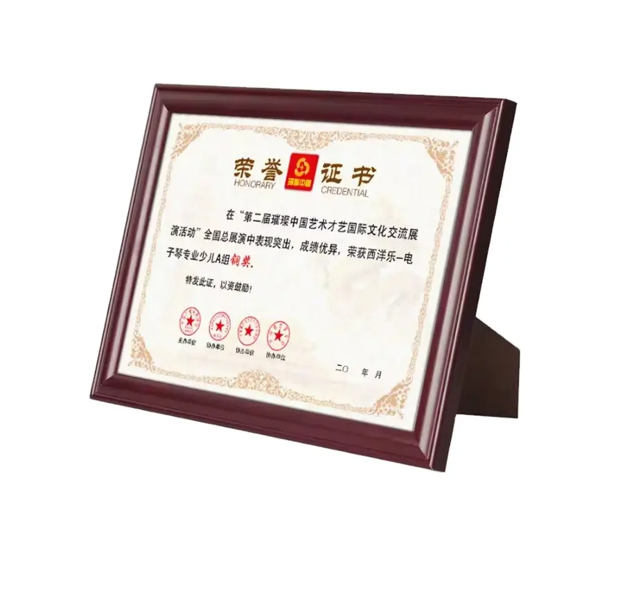 8.5*11*14 moderno su misura legno Soild classico noce rosso ciliegia montaggio a parete tavolo decorazione certificato di laurea cornice Diploma