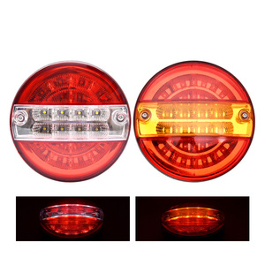 Factory <strong>Cheap</strong> Price 12-24V <strong>Red</strong>/Amber <strong>Red</strong>/White <strong>LED</strong> 5.5&quot; Inch Round Truck Trailer Brake Stop Turn Signal Tail Light - Product Image 4