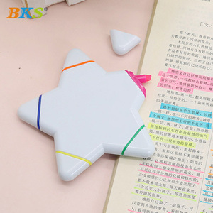 Năm Cánh Sao Mô Hình Mini Xiên <span class=keywords><strong>Highlighter</strong></span> Bút Mát Mẻ Hai Màu Lỏng Phong Cách Cho Trẻ Em Của Vẽ Nhựa Văn Phòng Phẩm Thiết Lập - Product Image 6