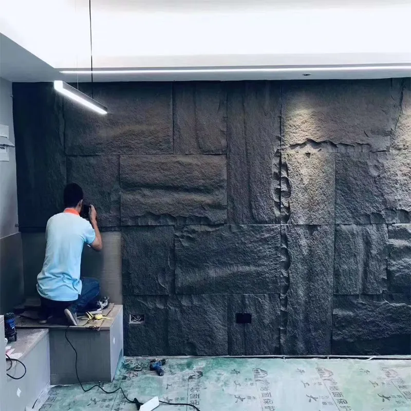 PU Faux Stone Aislamiento impermeable Panel decorativo de poliuretano térmico 3D