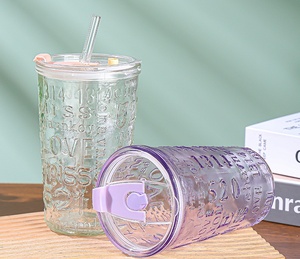 420ML Student Summer <strong>Cup</strong> with Covered Glass Sippy <strong>Cup</strong> Glass <strong>Cup</strong>