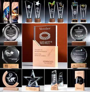 Mô hình phổ biến với độc đáo pha lê Trophy được khắc với huy chương, rắn gỗ tuyệt vời nhân viên hàng năm kỷ niệm Trophy - Product Image 6